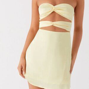 Peppermayo Yellow Cut Out Mini Dress